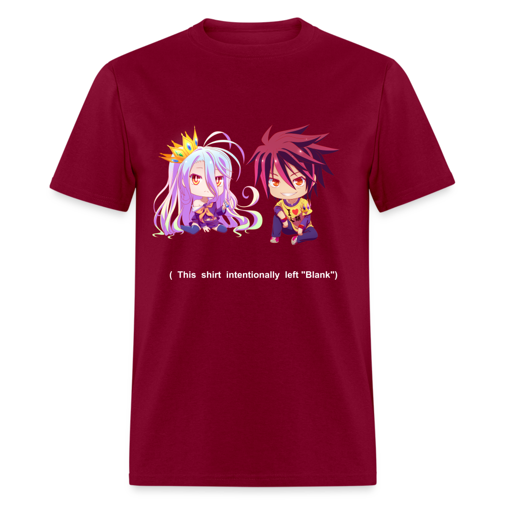 No Game No Life Shirt ANIMEinU Intentionally Blank - burgundy