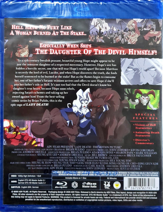 Lady Death the Motion Picture Blu-ray Sealed