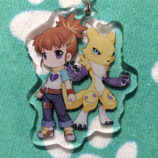 Digimon Rika Nonaka and Renamon ANIMEinU Keychain