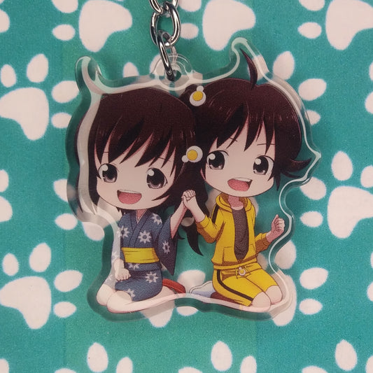 Monogatari Karen and Tsukihi Araragi ANIMEinU Keychain