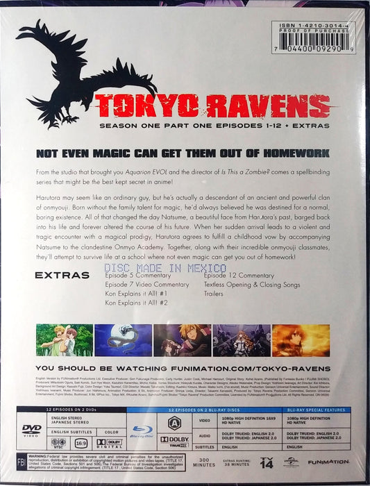 Tokyo Ravens Season 1 part 1 Limited Edition Blu-ray DVD Sealed