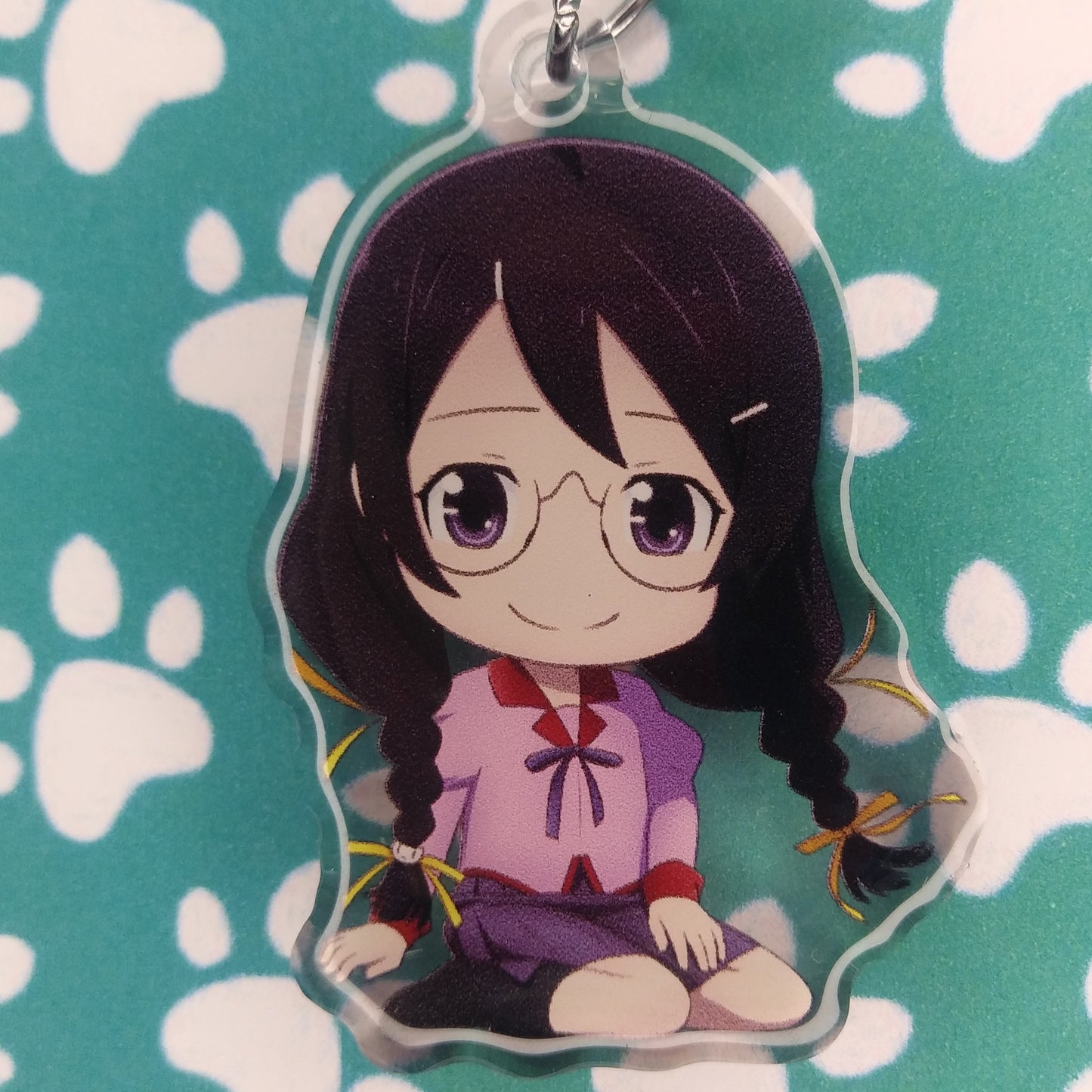 Monogatari Hanekawa Tsubasa ANIMEinU Keychain