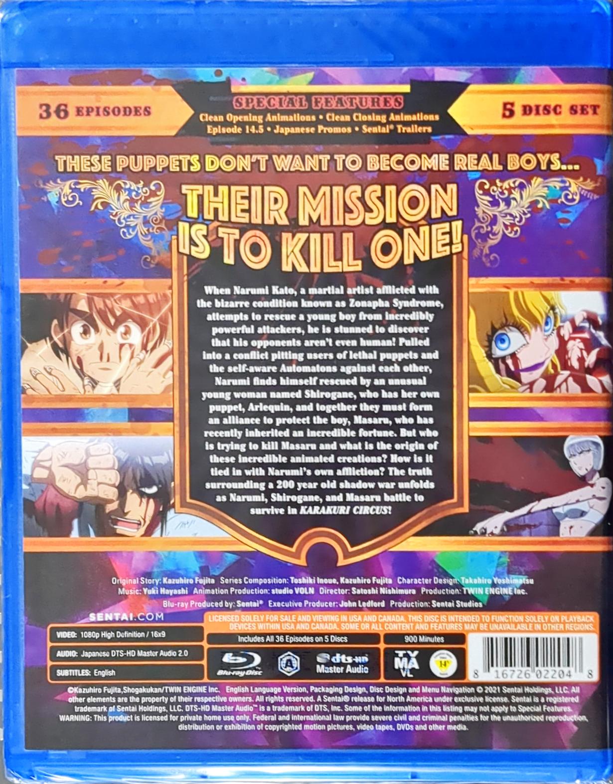 Karakuri Circus Blu-ray Complete Collection Season 1-3 Sealed