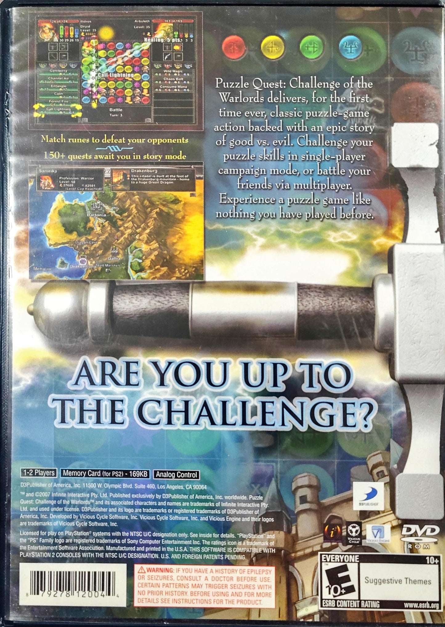Puzzle Quest: Challenge of the Warlords PlayStation 2 Open box, Tested