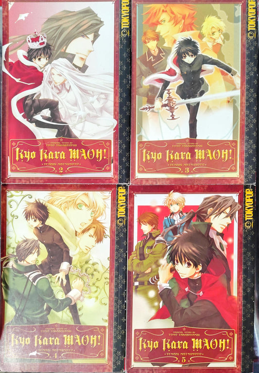 Kyo Kara Maoh! Manga, Fantasy-Comedy Isekai, Volume 1, 2, 3, 4, and 5