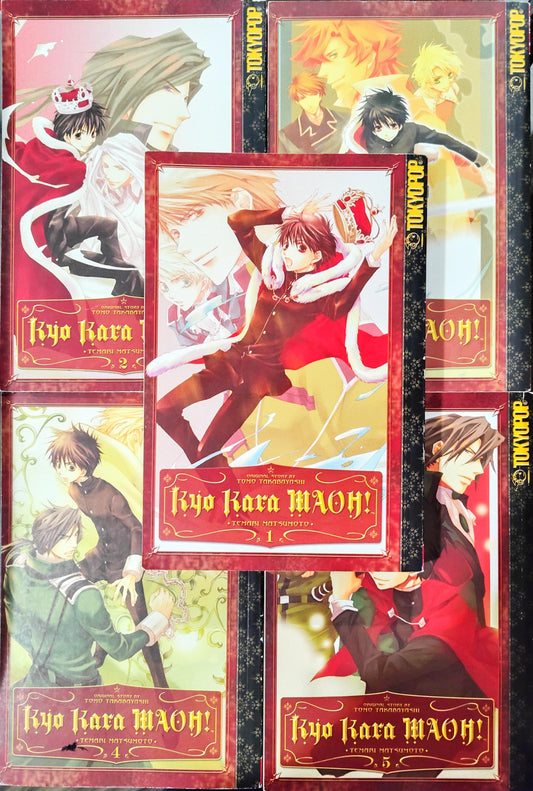 Kyo Kara Maoh! Manga, Fantasy-Comedy Isekai, Volume 1, 2, 3, 4, and 5