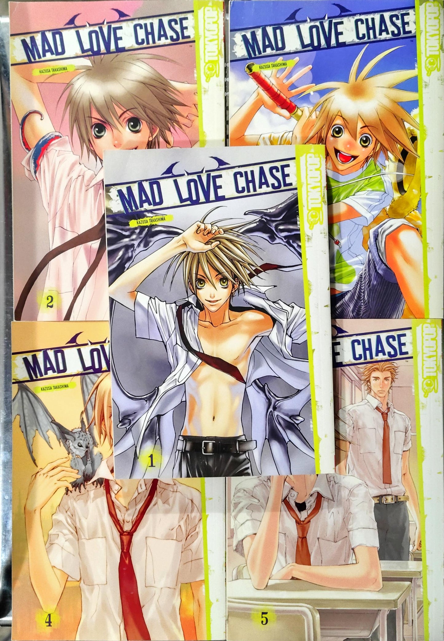 Mad Love Chase Manga, Kazusa Takashima, Volume 1, 2, 3, 4, and 5