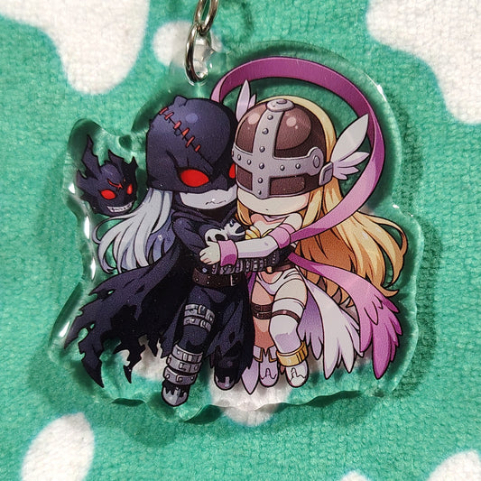 Digimon Angewomon and LadyDevimon ANIMEinU Keychain