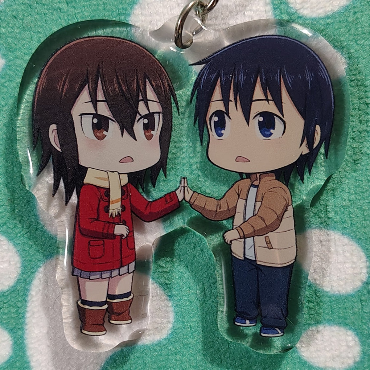 Erased Satoru and Kayo ANIMEinU Keychain
