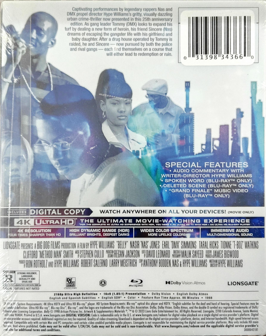 Belly Limited Edition  Steelbook Blu-ray / Ultra Blu-ray / Digital Sealed