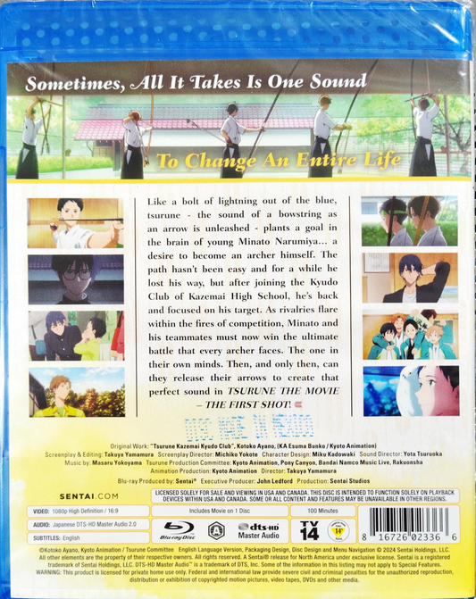 Tsurune  the Movie: The First Shot Blu-ray Sealed