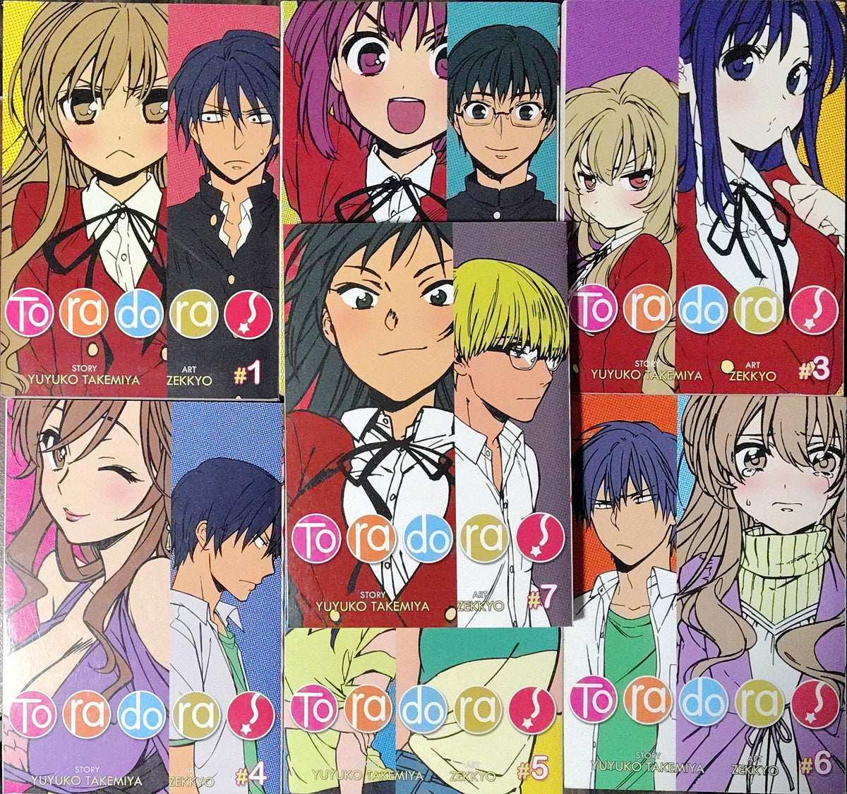 Toradora!, Vol 1-7 Manga, Yuyuko Takemiya, Zekkyo