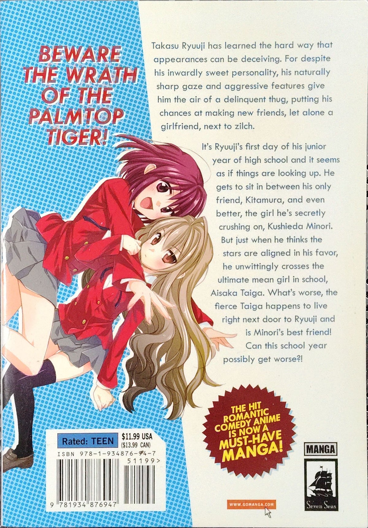 Toradora!, Vol 1-7 Manga, Yuyuko Takemiya, Zekkyo