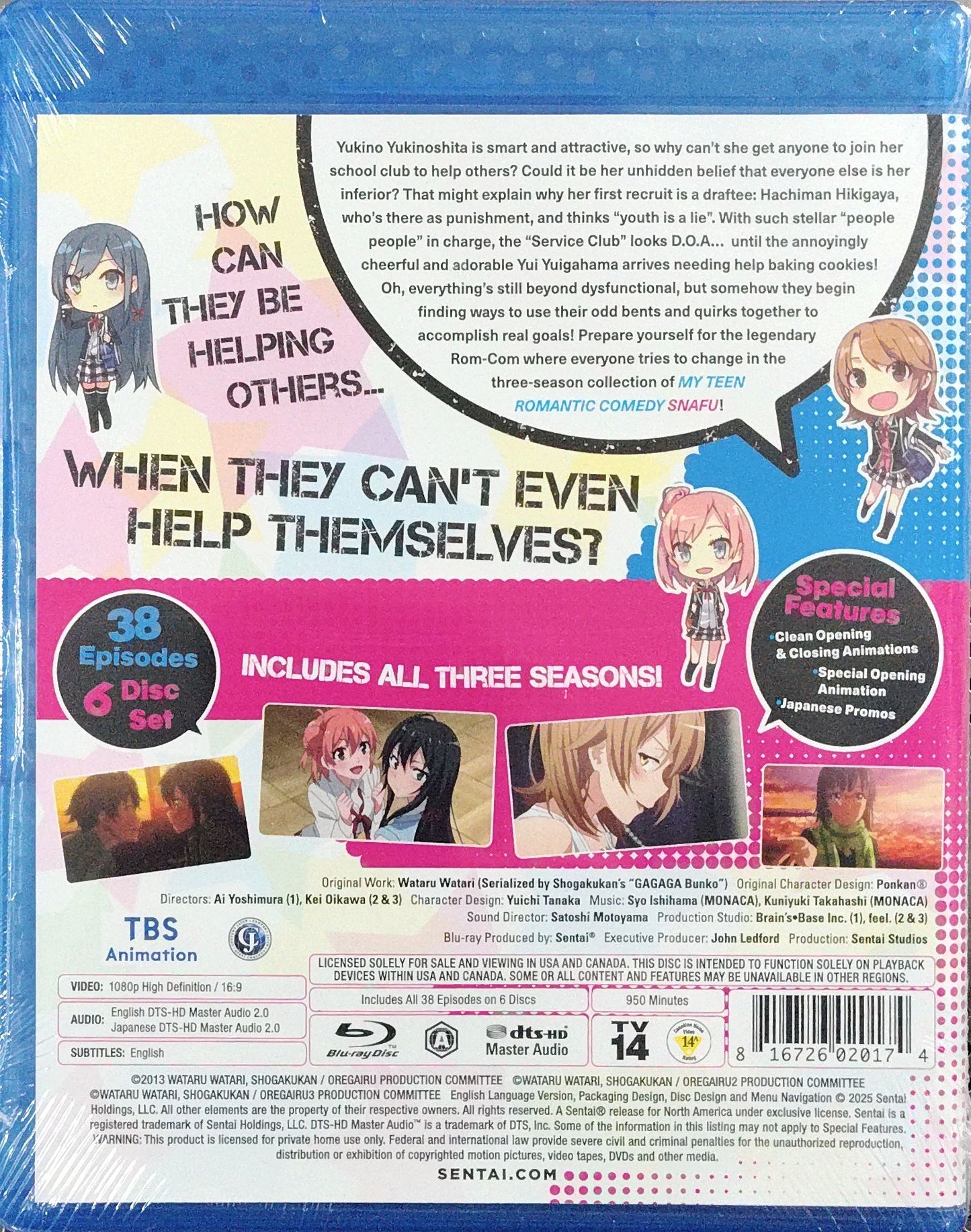My Teen Romantic Comedy SNAFU Blu-ray Seasons 1-3 Complete Collection Sealed