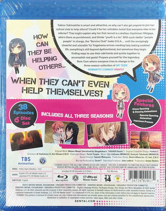 My Teen Romantic Comedy SNAFU Blu-ray Seasons 1-3 Complete Collection Sealed