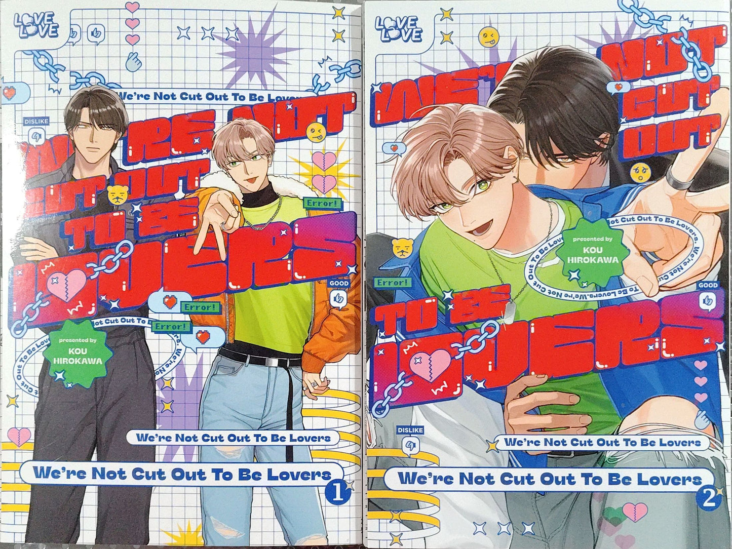We're Not Cut Out to Be Lovers, 1 and 2, Kou Hirokawa, Manga, BL, Yaoi, Mature